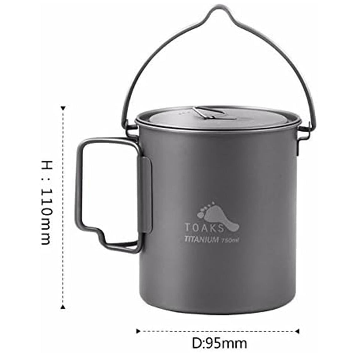 toaks titanium 750ml pot dimensions and size comparison ultralight camping cookware