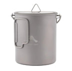 toaks titanium pot side view showing folding handle and bail handle design