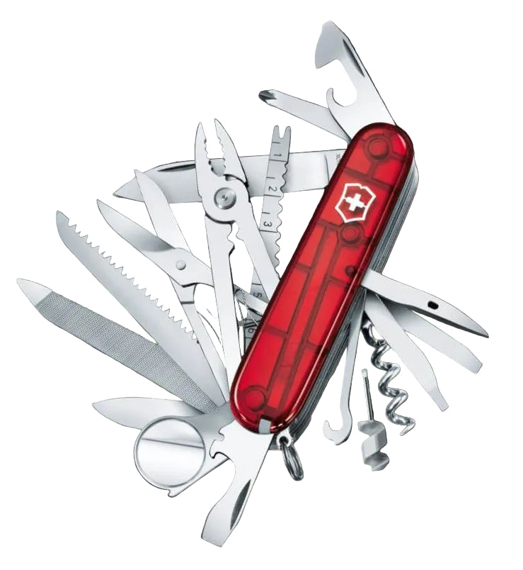 Victorinox Swiss Army knife multi tool with blades and tools opened
